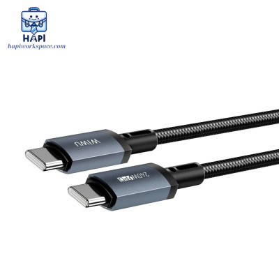 Cáp sạc hàng chính hãng WiWU Titanlink Wi-C058 240W C to C: Bọc dù, đầu hợp kim titan, siêu bền, chip E-Marker