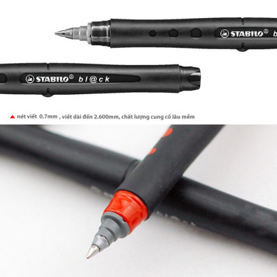 Bộ 4 Bút bi ký STABILO bl@ck+ F 0.7mm xanh+ đỏ+ đen+ xanh lá (BLKF-C4)