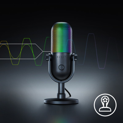 [NEW] Razer Seiren V3 Chroma - RGB USB Microphone with Tap-to-Mute (Micro Streaming) (Hàng chính hãng) | Chroma RGB Lighting