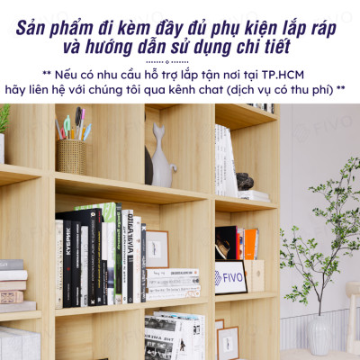 Kệ Sách Đứng Để Sàn Màu Trắng FIVO FB73, Gỗ MDF Chống Ẩm Cao Cấp Dày Dặn, Có Kèm Tấm Lưng Chắc Chắn, Dễ Dàng Lắp Ráp Và Vệ Sinh