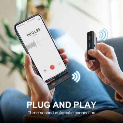 Micro Thu Âm Không Dây Cài Áo Cho Các Loại Điện Thoại Tablet Máy Tính, Hàng chính hãng