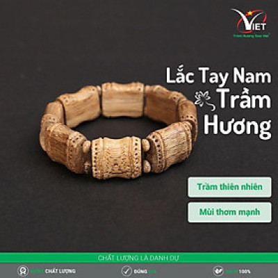 Lắc Tay Nam Trầm Hương Thời Trang, Cá Tính Mạnh Mẽ. - Trầm Thiên Nhiên - Mùi Thơm Mạnh