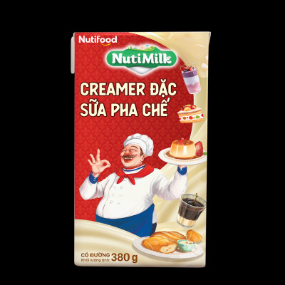 Thùng 24  Hộp 380g Creamer đặc Sữa pha chế có đường Nuti TH.SDH380AZ - Thương Hiệu NUTIFOOD - AZAGO