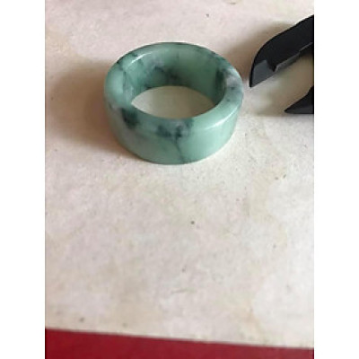 NHẪN CẨM THẠCH ỐNG THẲNG XANH VÂN ĐẬM NHẠT  SIZE LỚN 23MM NAM ĐEO  DÁ TỰ NHÊN