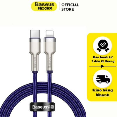 Cáp sạc Baseus Cafule series Metal data cable- CATLJK nhanh Type C to Light-ning 20W  Hàng chính hãng