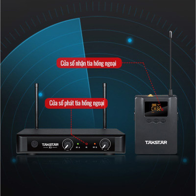Takstar X3PP - Micro Không Dây UHF Cho Giảng Dạy, Phát Biểu, Sân Khấu, Phạm Vi Hoạt Động 50m - Hàng Chính Hãng