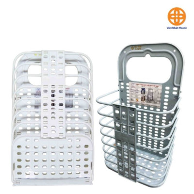 Giỏ đựng đồ gấp gọn thông minh Việt Nhật tặng móc dính trong , giỏ treo tường đựng quần áo đồ dùng nhà tắm (Màu ngẫu nhiên) - HÀNG VIỆT NAM