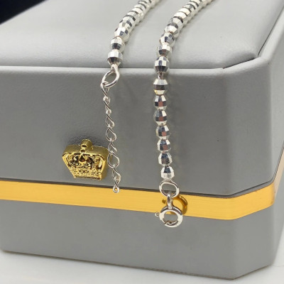 Lắc Tay Nữ Bạc Hiểu Minh LTU526 Bi Phay