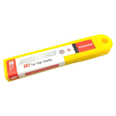 Hộp 10 Lưỡi Dao Rọc Giấy Lớn - Stacom E2018