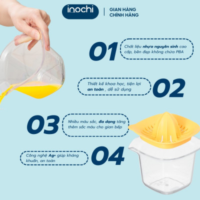 Bộ vắt cam chanh thân trong Yoko 500ml Inochi (tiêu chuẩn Nhật Bản)