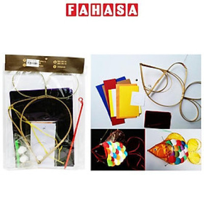 Bộ Nguyên Liệu Làm Lồng Đèn Giấy Kiếng Hình Thú Vinacraft - Con Cá Sắc Màu (Giấy Kiếng Màu Ngẫu Nhiên)