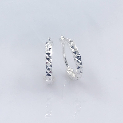  Khuyên Tai Bạc 925 Mo Phay Máy 3D Bản Nhỏ BẠC HIỂU MINH HT352