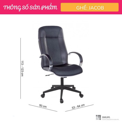 Ghế xoay văn phòng lưng cao da công nghiệp SMLIFE Jacob