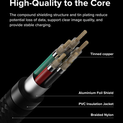 Cáp sạc nhanh cho điện thoại/laptop/tablet RINGKE Fast Charging Basic Cable C-to-C - Hàng Chính Hãng