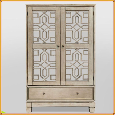 Kệ trang trí Vintage Juno Sofa cánh kính kèm đèn led chiếu sáng hiện đại 