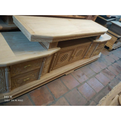 Kệ tivi vát gỗ gõ đỏ