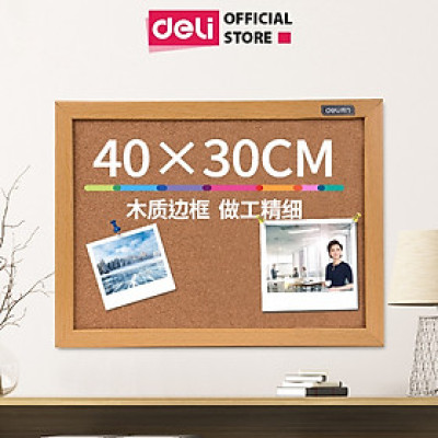 Bảng Ghim Lie Gỗ Bần Khung Gỗ Kết Hợp Bảng Từ Trắng Bút Lông Deli - Treo Dán Tài Liệu Bảng Note Treo Tường Dán Ghi Chú Thông Báo Tranh Ảnh Tặng Kèm Phụ Kiện - Nhiều kích cỡ