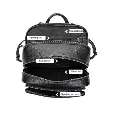 Balo nam da bò BAOHA LEATHER BHM2302 Ba lô laptop 15.6inch, thiết kế mới đa năng hơn