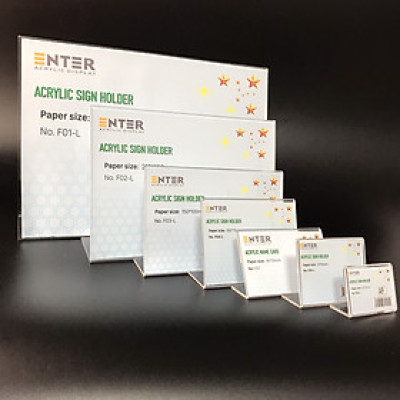 Kệ mica 1 mặt Enter F02-L 210x150mm A5 ngang, Kệ menu chữ L, Khung thông tin sản phẩm, Khung bảng giá, Kệ trưng bày để bàn