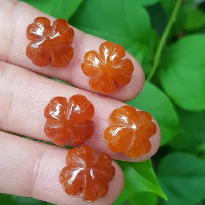 Mặt Bông Hoa cỏ 4 lá màu cam đậm nữ phối vòng tay,làm mặt nhẫn Chất liệu đá cẩm thạch size hạt 15mm x dầy 6mm Nữ về phối với vòng tay của mình đeo hay làm mặt nhẫn mặt dây chuyền đeo xinh ạ