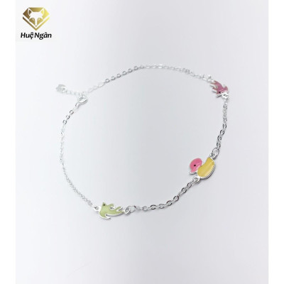 Lắc chân bạc Ý 925 Huệ Ngân - Fish and bird RYBJ50026