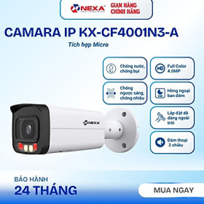 Camera IP Thông Minh Nexa NX-DL4001AB, Tầm Nhìn Xa 60m, Chống Nước IP67, Chuyển Động Thông Minh - Hàng Chính hãng bảo hành 24 tháng