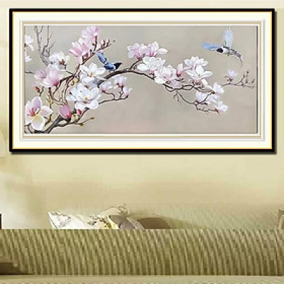 Tranh thêu kín Hoa phong lan vs8268, kích thước 110 x 55 cm, 11ct thêu 3 sợi