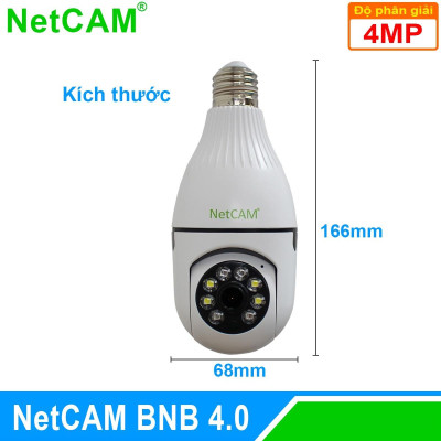 Camera IP WiFi Quay quét 360 độ NetCAM BNB4.0, Độ phân giải 4.0MP, Báo Động Thông Minh, Cảnh Báo Âm Thanh - Hàng chính hãng
