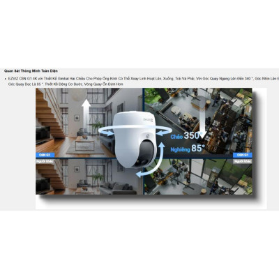 Camera Wifi Ezviz C6N G1 độ phân giải 4k 8MP, Quay quét 360 độ, Phát hiện chuyển động - Hàng chính hãng