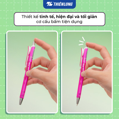 Combo 20 Bút Gel B Thiên Long GEL-B011 ngòi 0,5mm mực xanh đỏ đen kiểu dáng đơn giản có đệm mềm giúp cầm tay êm