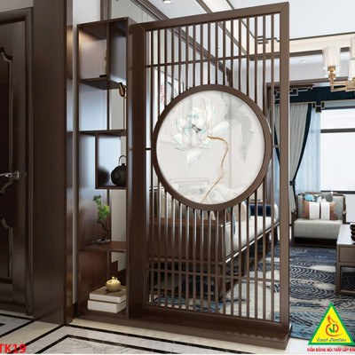 Vách ngăn phòng khách, vách ngăn tủ kệ bằng gỗ 4VTK19 - NỘI THẤT LẮP RÁP VIENDONGADV