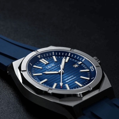 Đồng hồ nam chính hãng IW CARNIVAL IW711G-2 Kính sapphire ,chống xước ,Chống nước 50m ,Bảo hành 24 tháng,Máy cơ (Automatic),dây cao su cao cấp, mặt xanh thiết kế đơn giản dễ đeo