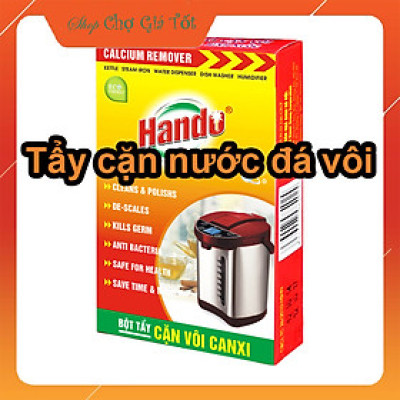 Combo 2 hộp 4 gói Bột tẩy cặn nước đá vôi ấm đun,bình đựng nước Hando 100Gr