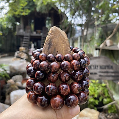 Vòng tay đá mắt hổ đỏ nâu NHASAN “Sức mạnh và sự bảo vệ”