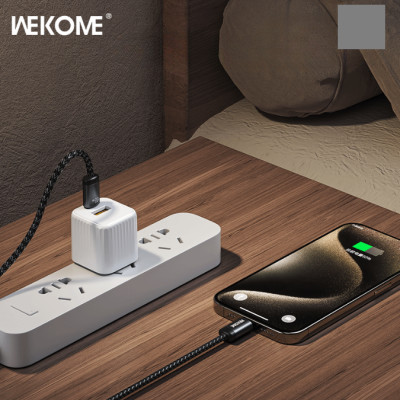 Cáp sạc nhanh Wekome WDC-32 chân cắm Type C -ip- Micro usb bọc dù , chống đứt, độ dài 1m akz ( hàng chính hãng)