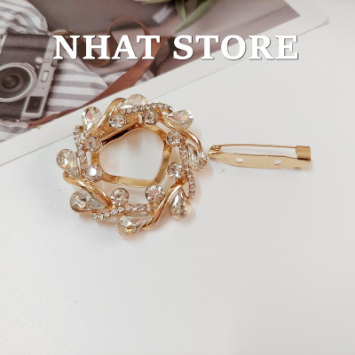 Ghim cài áo cao cấp, trâm cài áo vest nam nữ đính đá sang trọng, tinh tế, Kẹp vạt áo/váy (cỡ 4.5x4.5cm)