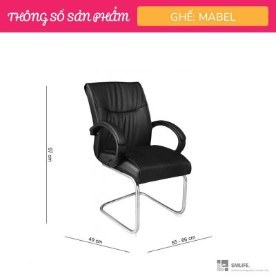 Ghế phòng họp chân quỳ bọc da SMLIFE Mabel