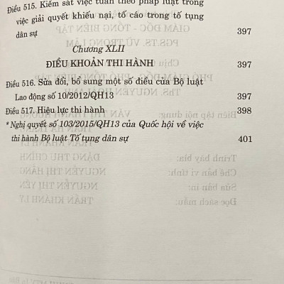 Bộ Luật Tố Tụng Dân Sự Năm 2015 ( Sửa Đổi, Bổ Sung Năm 2019, 2020, 2022, 2023, 2024, 2025 )