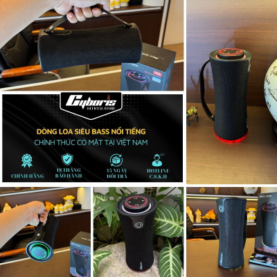 Loa Bluetooth không dây di động CYBORIS T16 chính hãng có âm thanh nổi RGB Đầu phát nhạc âm thanh vòm - Hàng chính hãng