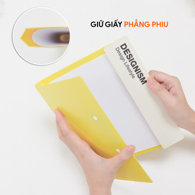 Bìa kẹp trình ký Designism gấp gọn kẹp tài liệu AO+ kích thước A4 cao cấp giúp sắp xếp giấy tờ DB684