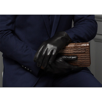 Găng tay nam da dê lót vải lụa cao cấp BHY8103 Găng tay lái xe ôm tay, thoải mái