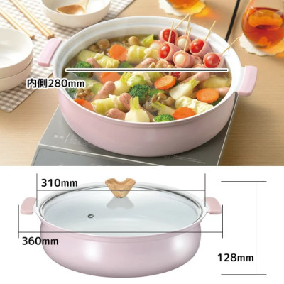 Nồi ceramic dùng cho bếp từ Coronto - Hàng nội địa Nhật Bản