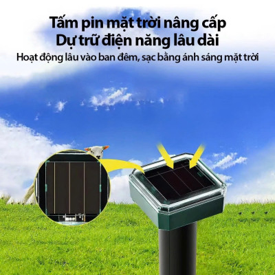 Máy Đuổi Chuột , Rắn, Chim Ngoài Trời – Sóng Siêu Âm An Toàn, Năng Lượng Mặt Trời