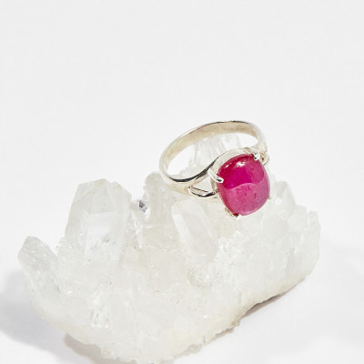 Nhẫn bạc đá Ruby oval ni17 mệnh hỏa , thổ - Ngọc Quý Gemstones