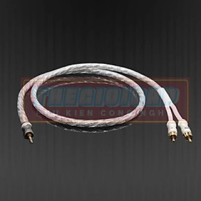 ROGTZ Cáp HiFi Liton 3.5mm Ra 2RCA Mạ Bạc Cho Ampli, Điện Thoại, PC Dài 1.5M - Hàng Nhập Khẩu