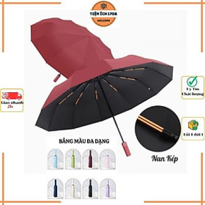 Dù Bấm Tự Động Che Nắng Mưa 12 Nan Kép Chống Thấm Nước Chống Tia UV Nhỏ Gọn Tiện Lợi