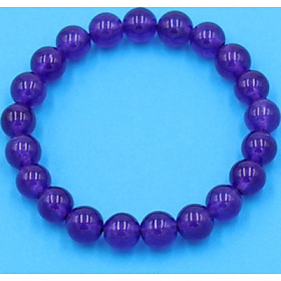 Vòng chuỗi đeo tay - thạch anh tím 8 ly 21 hạt - hợp mệnh Hỏa, mệnh Thổ