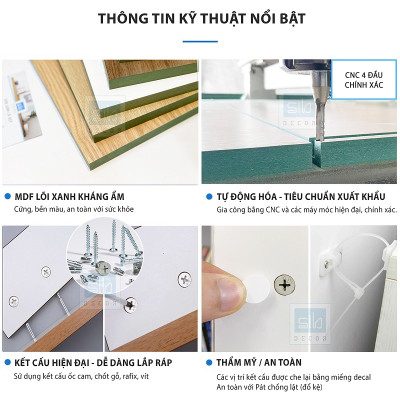 Kệ Gỗ Đa Năng Thiết Kế Tối Giản Hiện Đại, Tiện Dụng Thương Hiệu SIB Decor KS2554