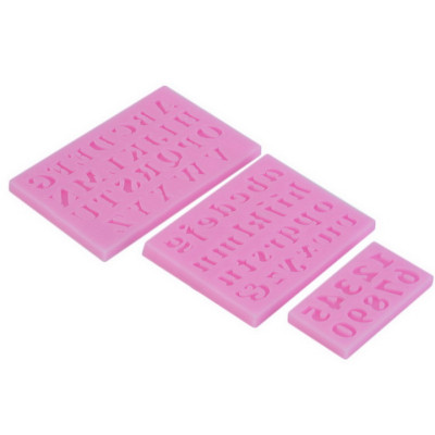 Bộ 3 khuôn silicon làm bánh, rau câu, socola chữ cái, ký tự, số – Mã số 1054