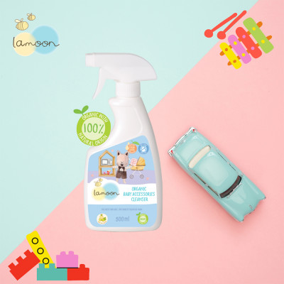 COMBO Nước rửa đồ chơi Organic an toàn cho bé Lamoon dạng Bình 500ml + Túi refill 450ml